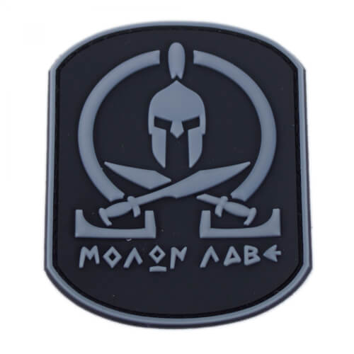 3D Rubber Patch Molon Labe Grau