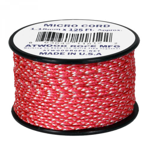 Atwood Rope Micro Cord  (125 ft / 38 m) rosa/weiß