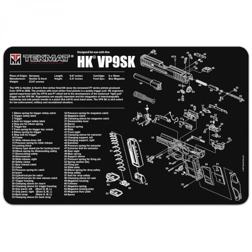 TekMat H&K VP9SK Reinigungsmatte 11x17 Zoll