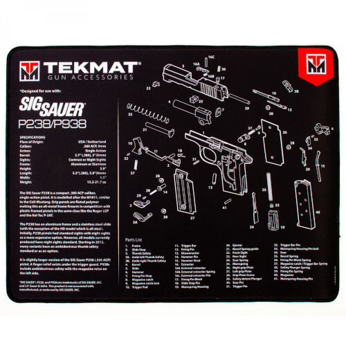 TekMat Sig Sauer P238/P938 Ultra Premium Reinigungsmatte 15x25 Zoll