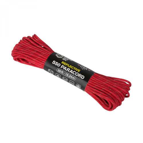 Atwood Rope 550 Paracord Reflective 15 m red