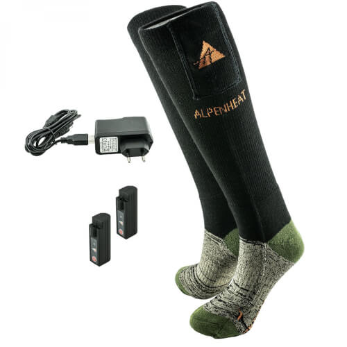 ALPENHEAT Heizsocken FIRE-SOCKS AJ27 schwarz/ grün