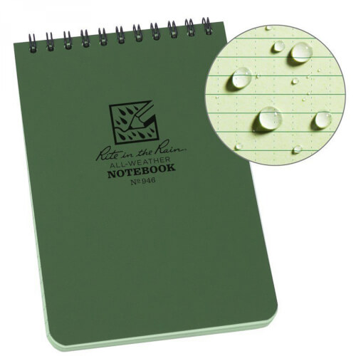 Rite in the Rain 4 x 6 Top Spiral Notebook oliv