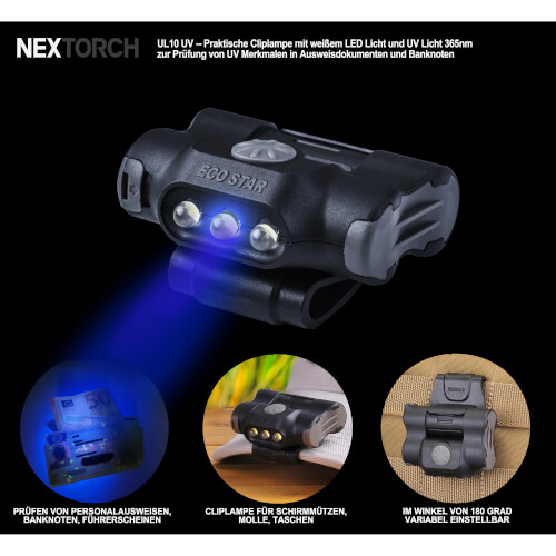 Nextorch UL10 UV LED Cliplampe
