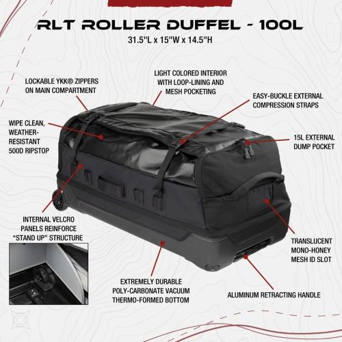 Vertx RLT 100L Duffel Bag Roller Transporttasche black